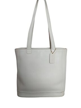 Vintage Coach Bleeker White Leather Tote Bag